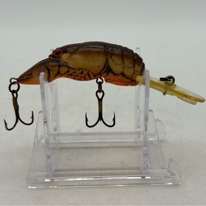 Vtg REBEL CRAWFISH Crankbait Fishing Lure 2” 0.3oz Big Bass Fishing Lure